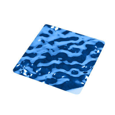 Blaues Wasser-Wellen-Edelstahl-Platte PVD stempelte Wasser-Kräuselungs-Blatt für Wand